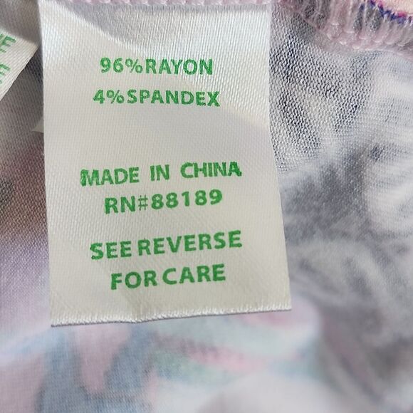 Lilly Pulitzer Karlie Wrap Romper, hot pink, aqua, blue, white, size XXS - Picture 8 of 11